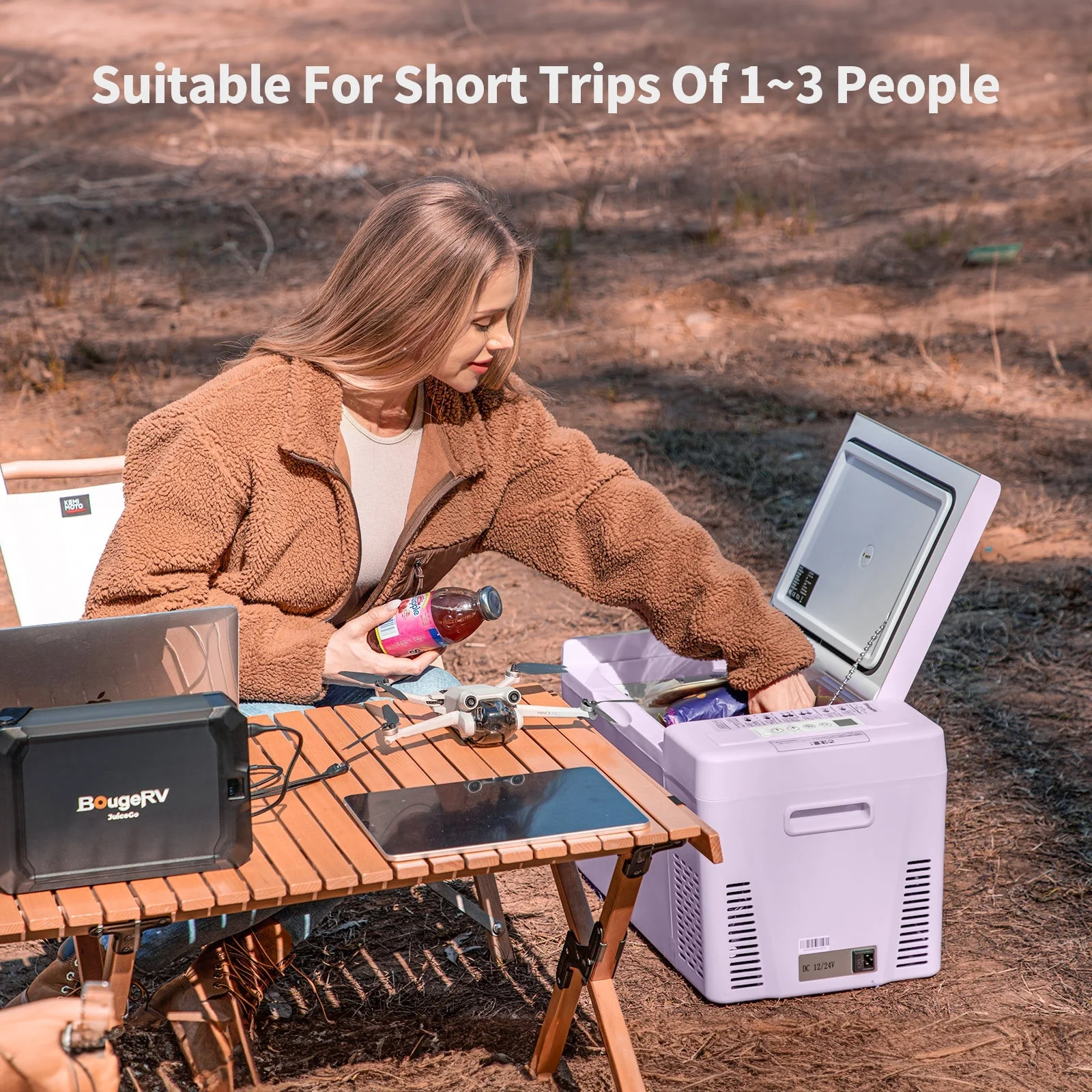 BougeRV 12V 23 Quart Colorful Purple Portable Fridge (SC) - Image 9
