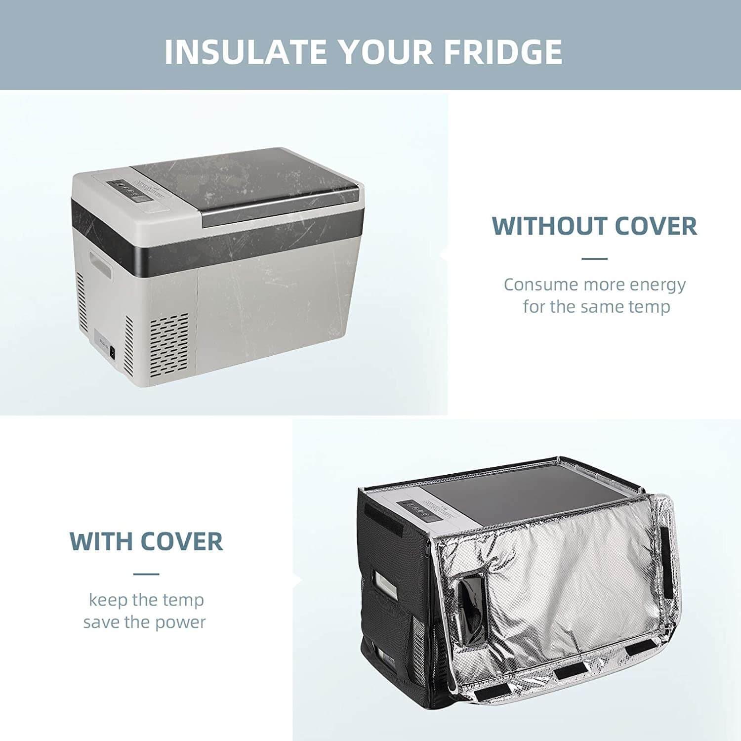 BougeRV 12V 30 Quart (28L) Portable Car Fridge Cover - Image 3