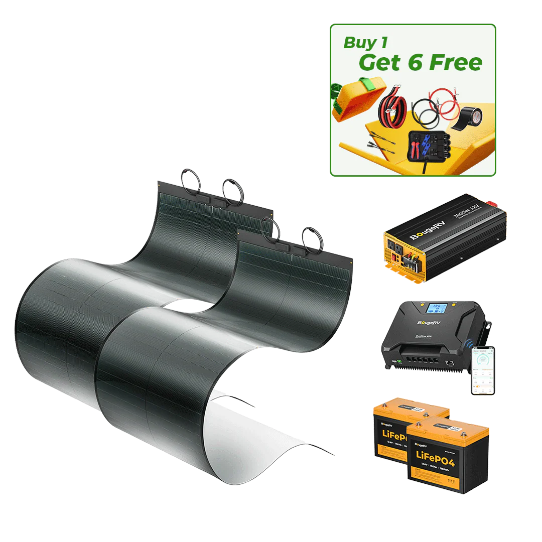BougeRV 12V 400 Watt CIGS Flexible Solar System Kit (Pre-Punched Holes Version) (SC) - Image 2