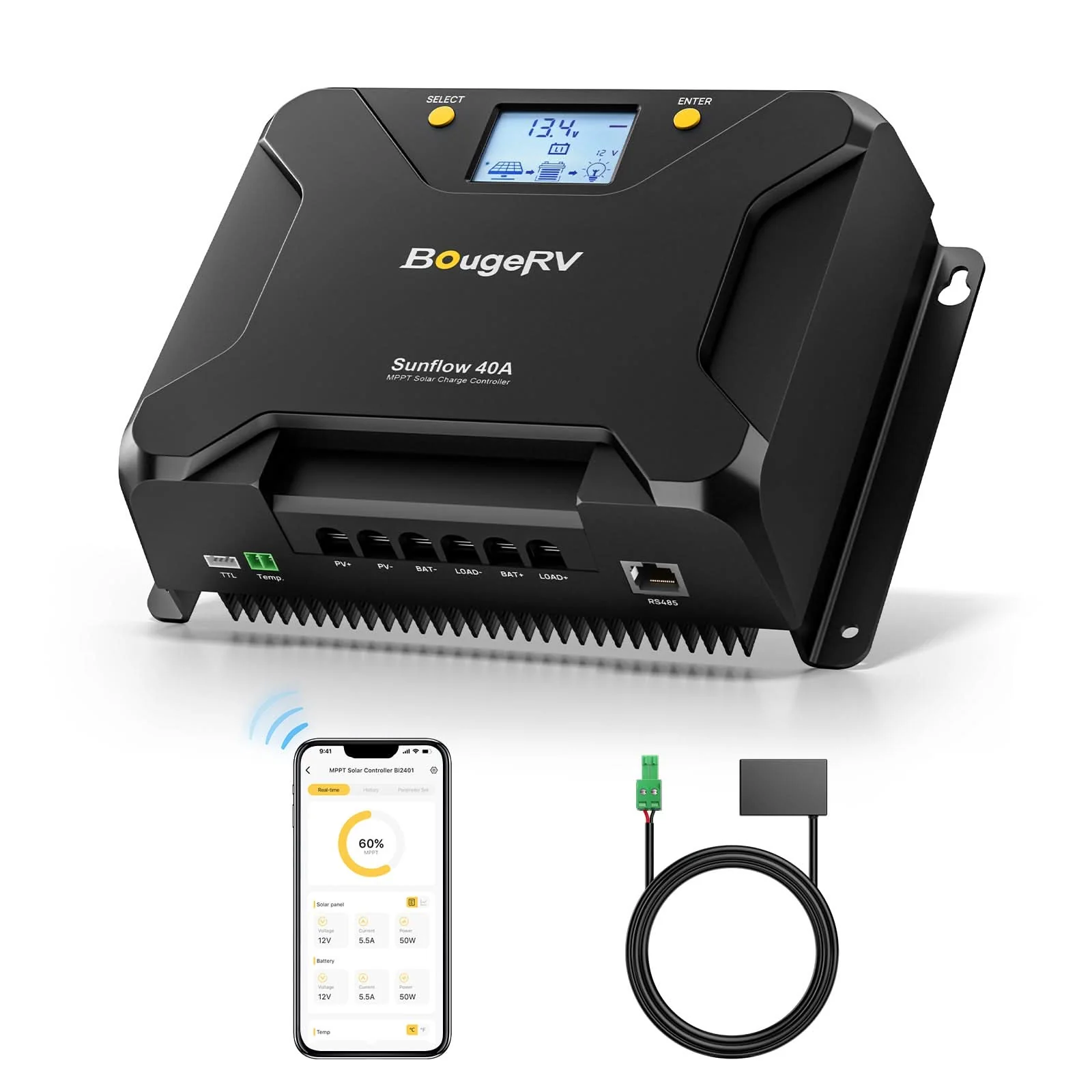 BougeRV 12V 400 Watt CIGS Flexible Solar System Kit (Pre-Punched Holes Version) (SC) - Image 9