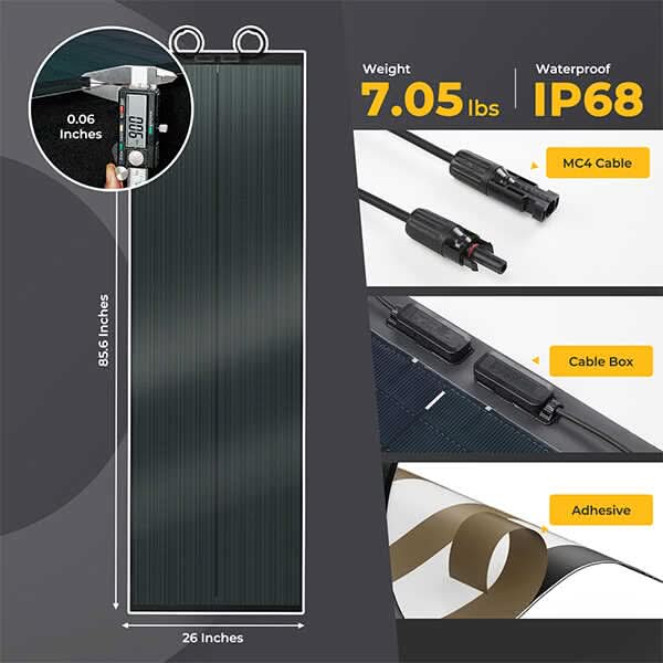 BougeRV 12V 400 Watt CIGS Flexible Solar System Kit(Adhesive) (SC) - Image 8