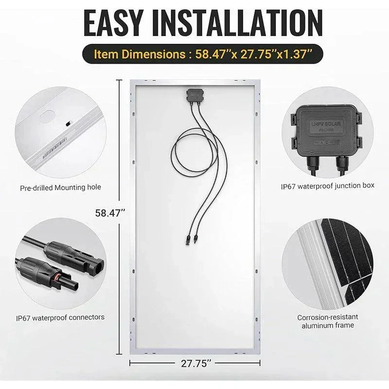 BougeRV 12V 400 Watt Rigid Solar Kit Upgraded Version - Image 6