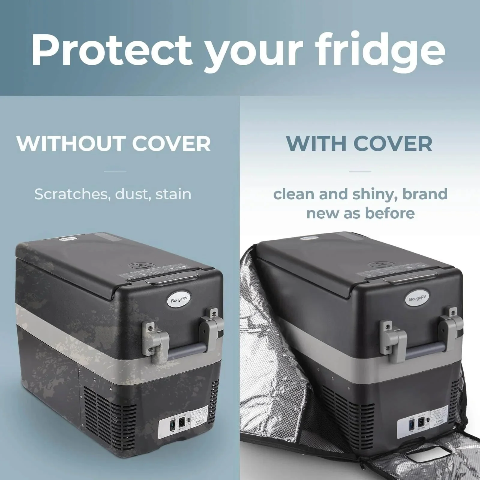 BougeRV 12V 42 Quart (40L) Portable Car Fridge Cover - Image 5