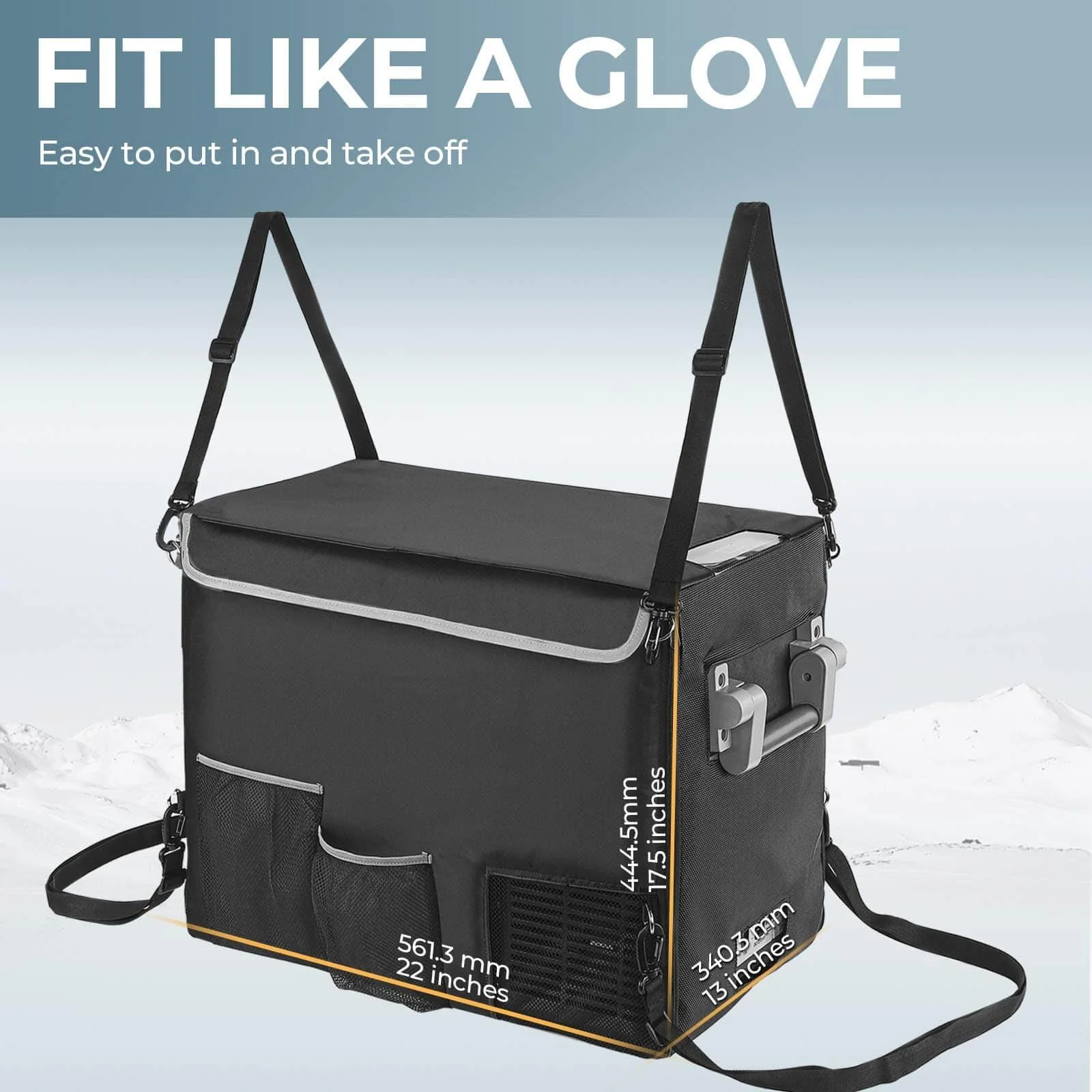BougeRV 12V 42 Quart (40L) Portable Car Fridge Cover - Image 7