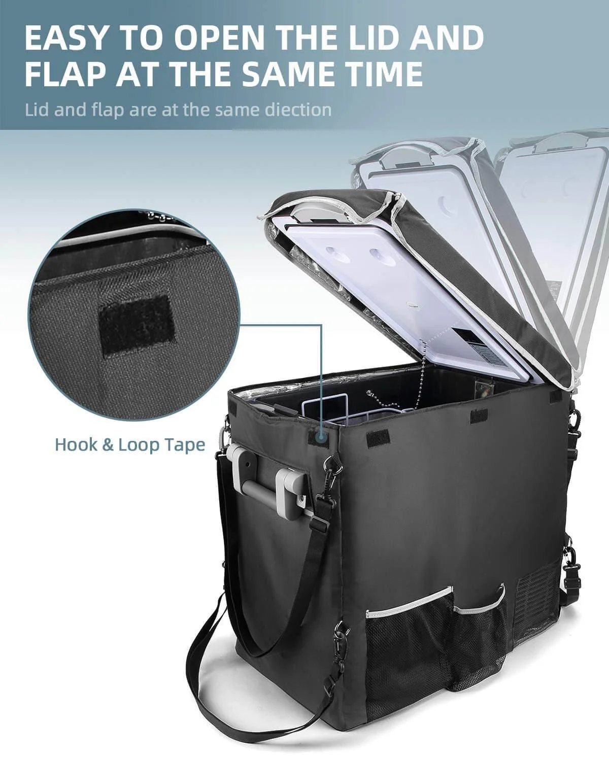 BougeRV 12V 53 Quart (50L) Portable Car Refrigerator Cover - Image 4
