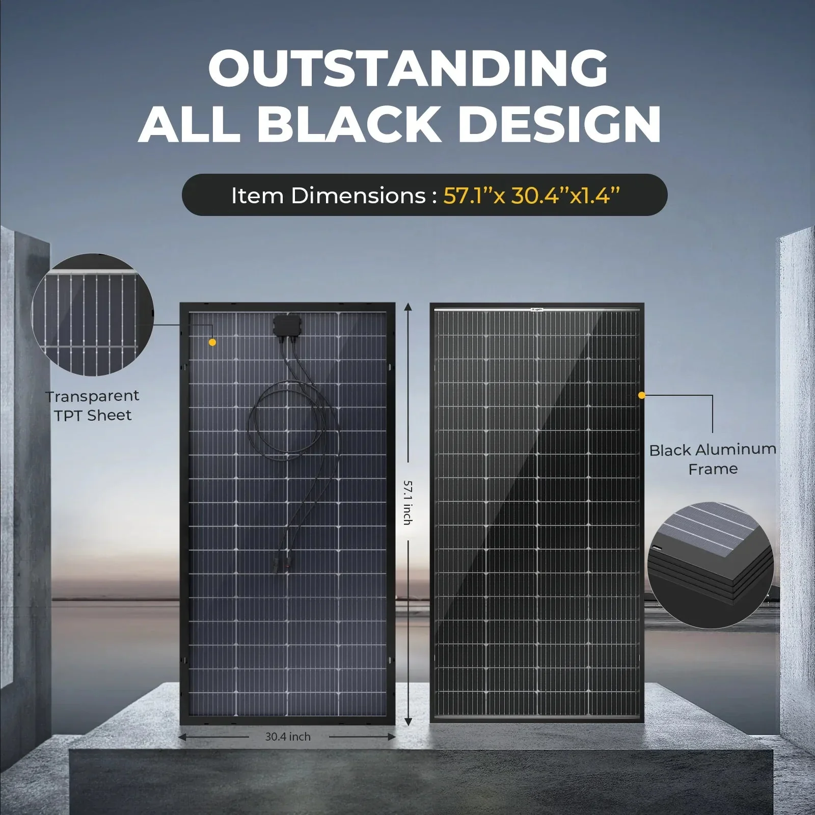 BougeRV 200 Watt Rigid Bifacial 10BB Mono Solar Panel - Image 5