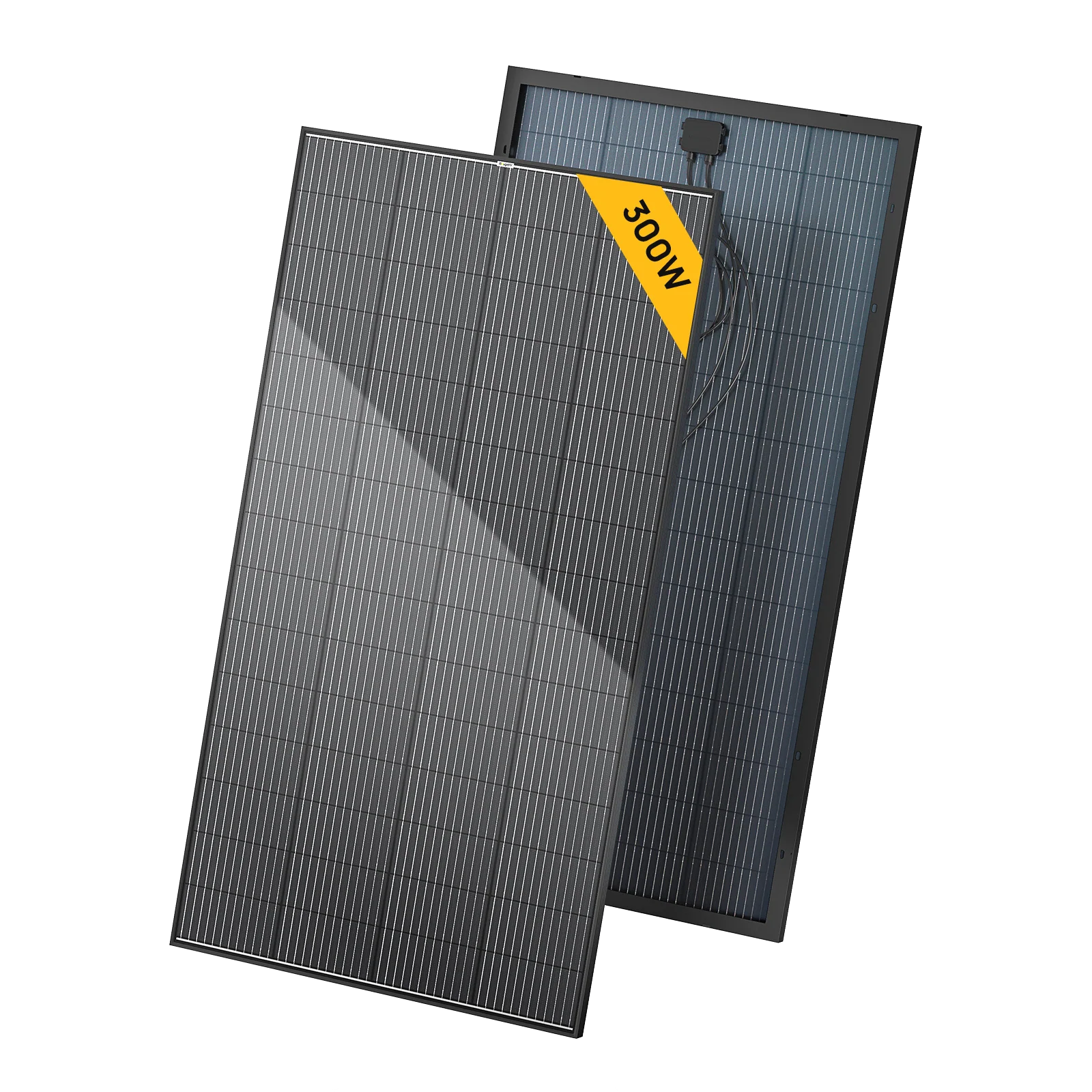 BougeRV 300 Watt 12V/24V Rigid Bifacial 12BB Mono Solar Panel (SC)