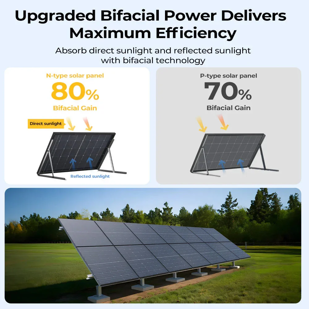 BougeRV 300 Watt N-Type Rigid Bifacial 16BB Mono Solar Panel - Image 4