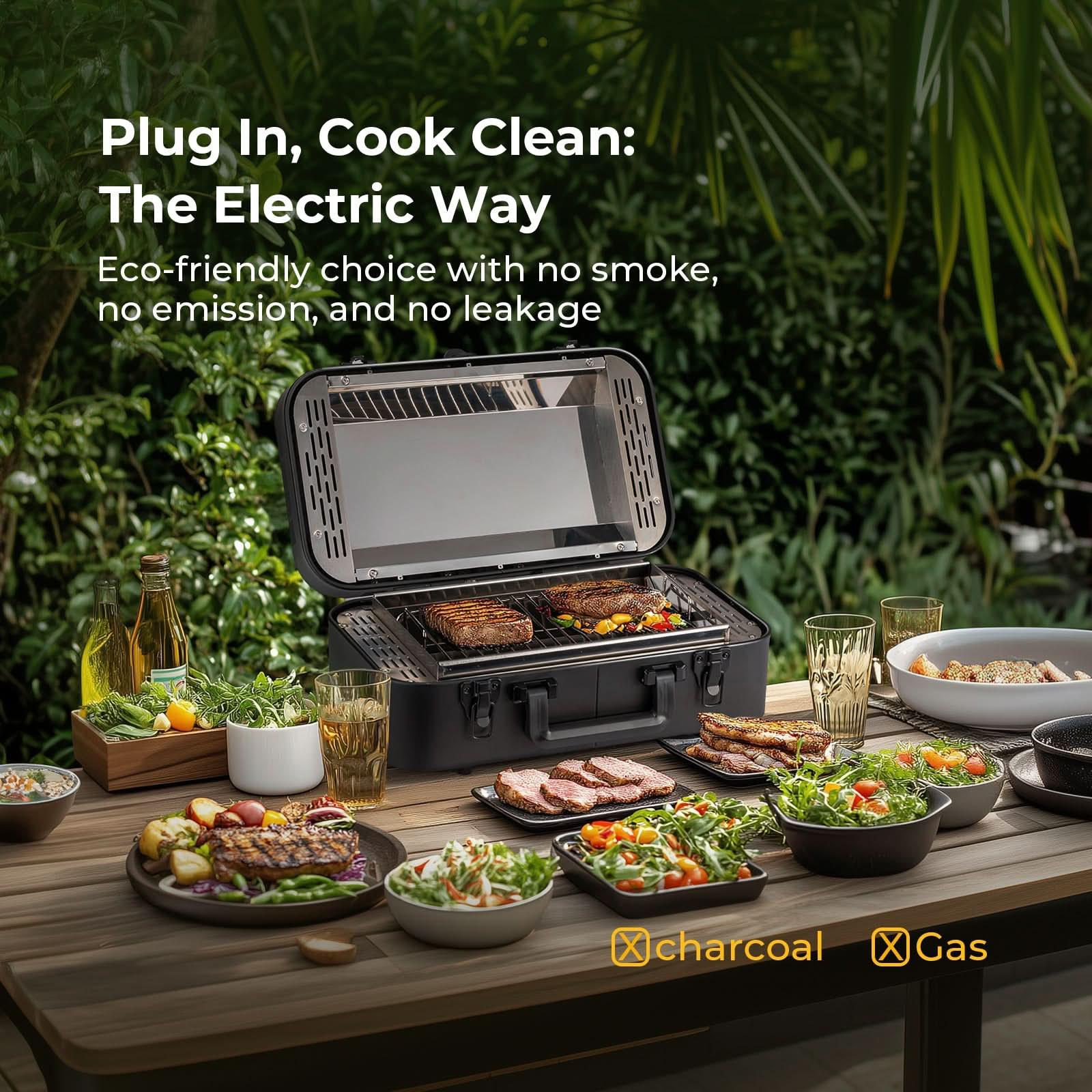 BougeRV Compact Outdoor Portable Electric Barbecue Grill - Image 4
