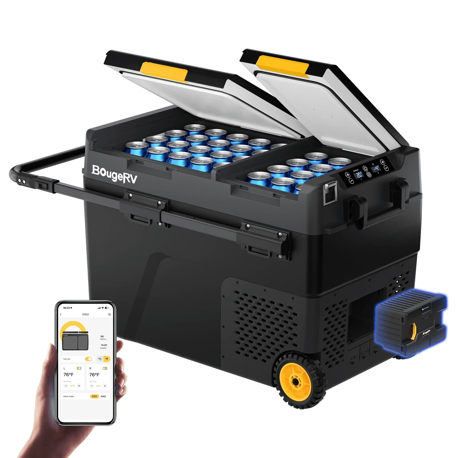 BougeRV CRD2 Dual Zone Solar Battery Portable Fridge Kit - Image 2