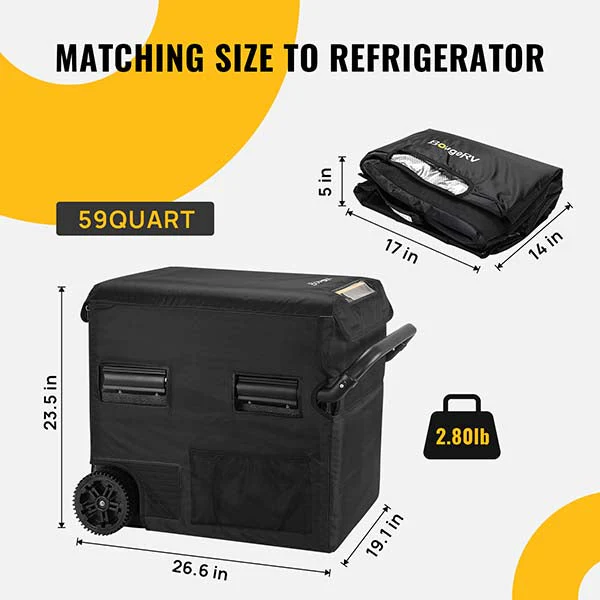 BougeRV CRD55 59 Quart Dual Zone Fridge Insulated Protective Cover (SC) - Image 5