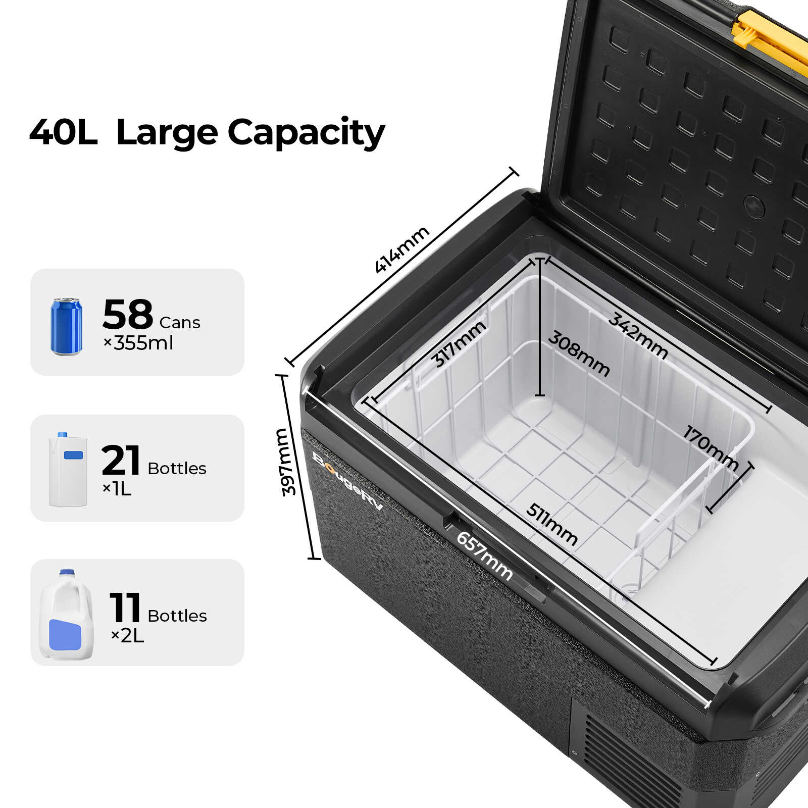 BougeRV CRS 42 Quart 12V Car Fridge (SC) - Image 7