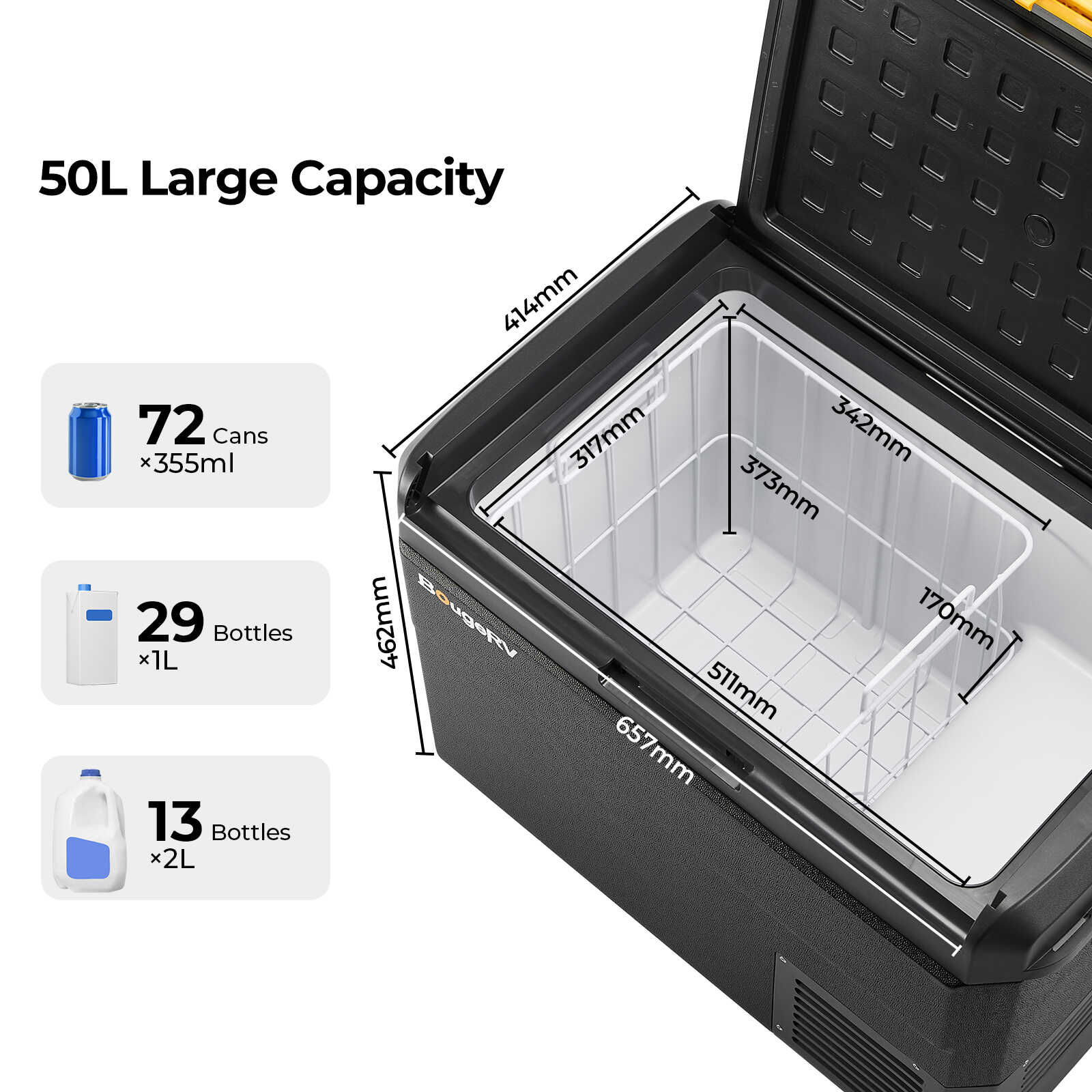 BougeRV CRS 53 Quart 12V Car Fridge (SC) - Image 7
