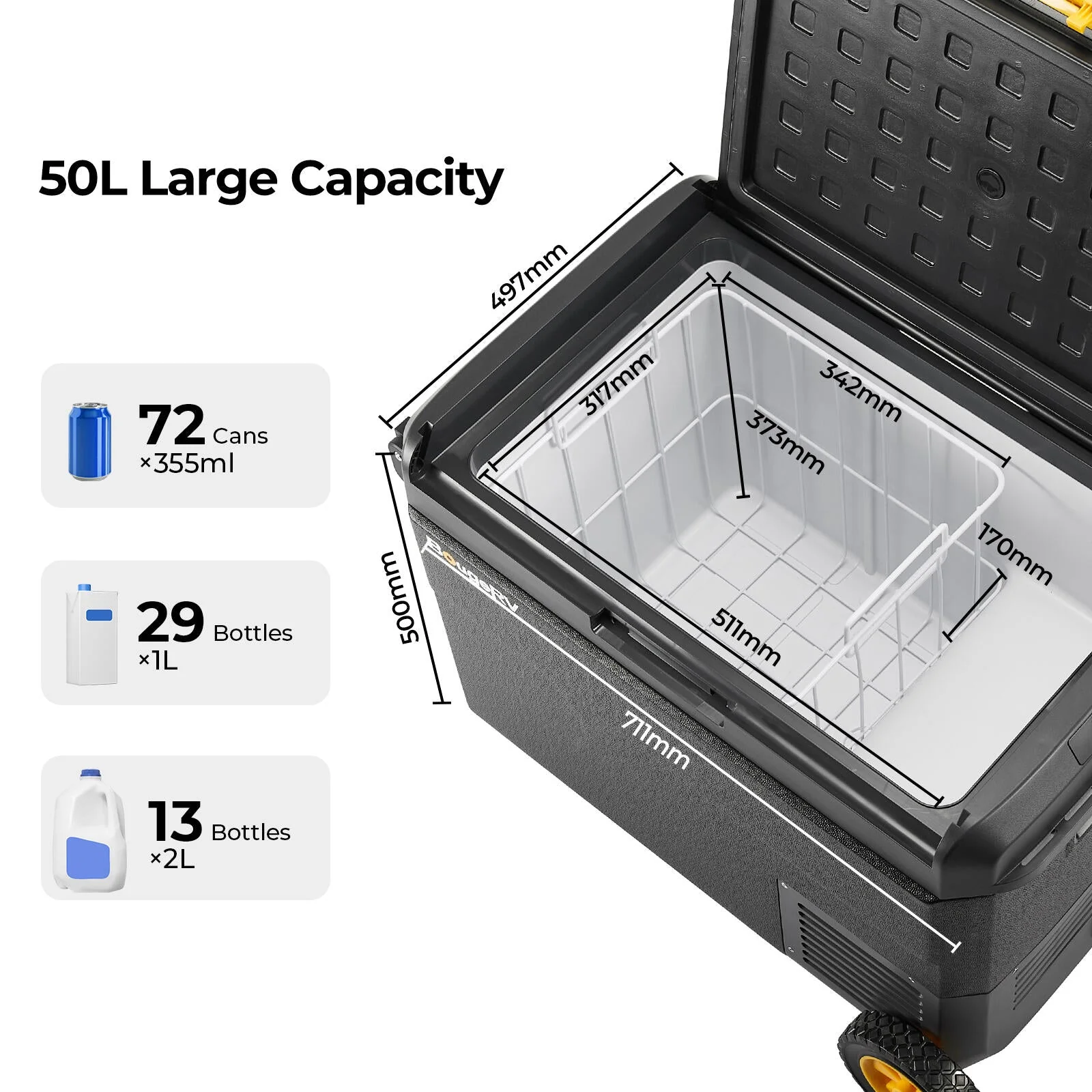 BougeRV CRS 53QT 12 Volt Portable Car Fridge (SC) - Image 4