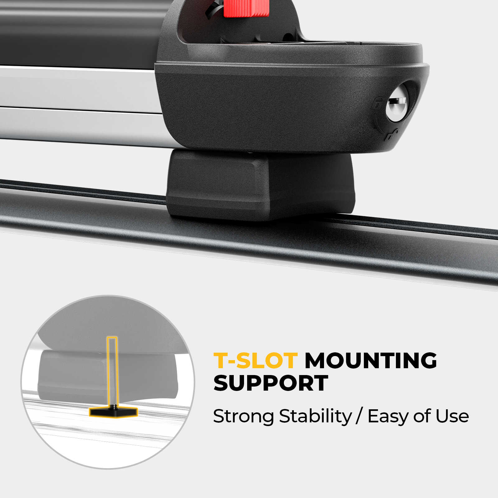 BougeRV Lockable T Slot Ski & Snowboard Racks (Only Fits Crossbars with T-Track) (SC) - Image 4