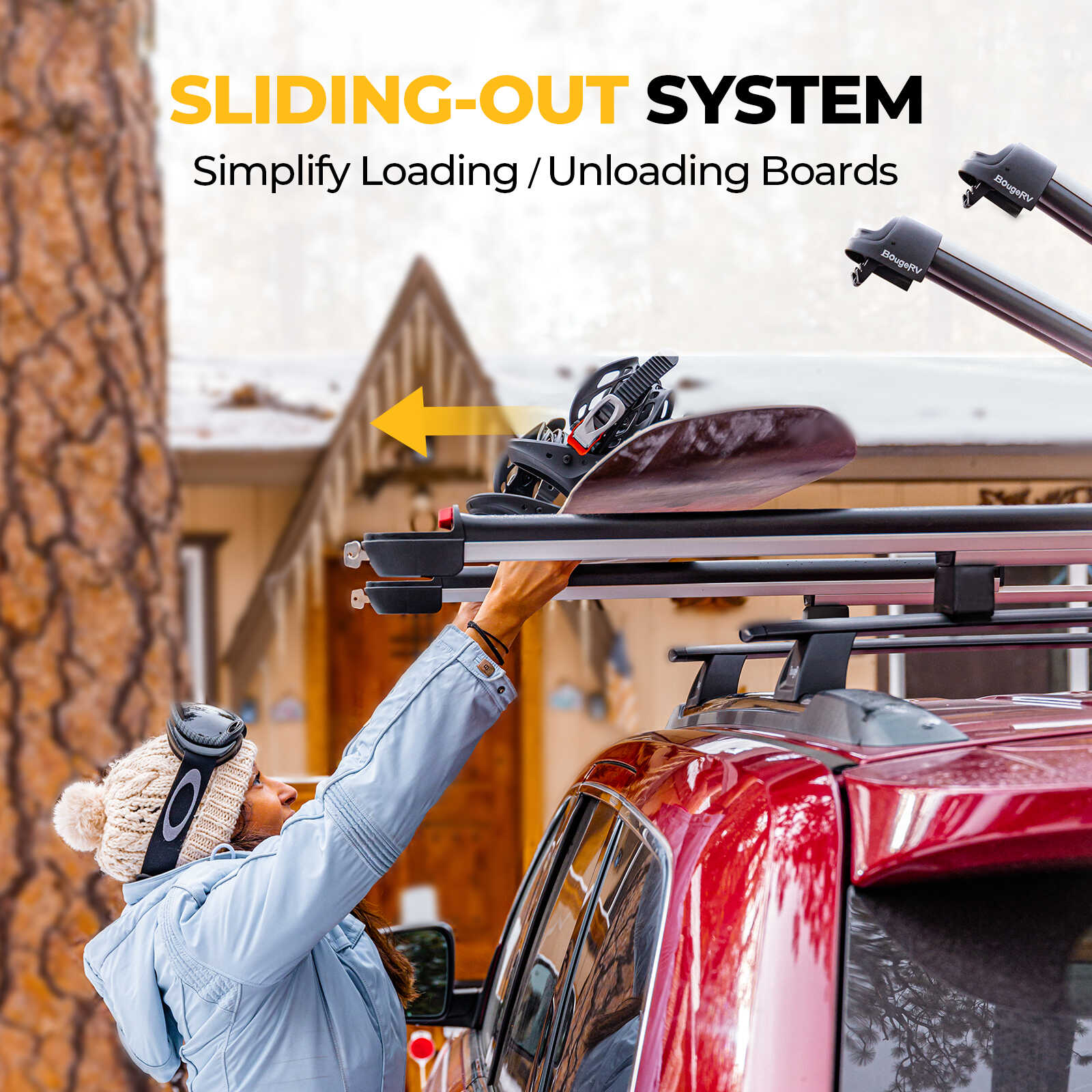 BougeRV Lockable T Slot Ski & Snowboard Racks (Only Fits Crossbars with T-Track) (SC) - Image 7