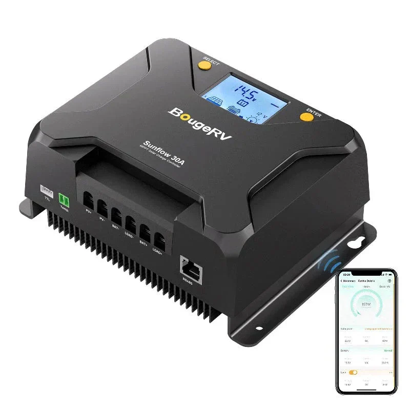 BougeRV Sunflow 30A MPPT Solar Charge Controller 12V/24V - Image 2