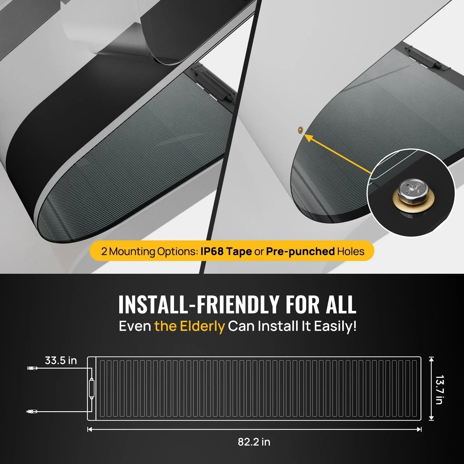 BougeRV Yuma 100W CIGS Thin-film Flexible Solar Panel with Tape (Long Version) - Image 8