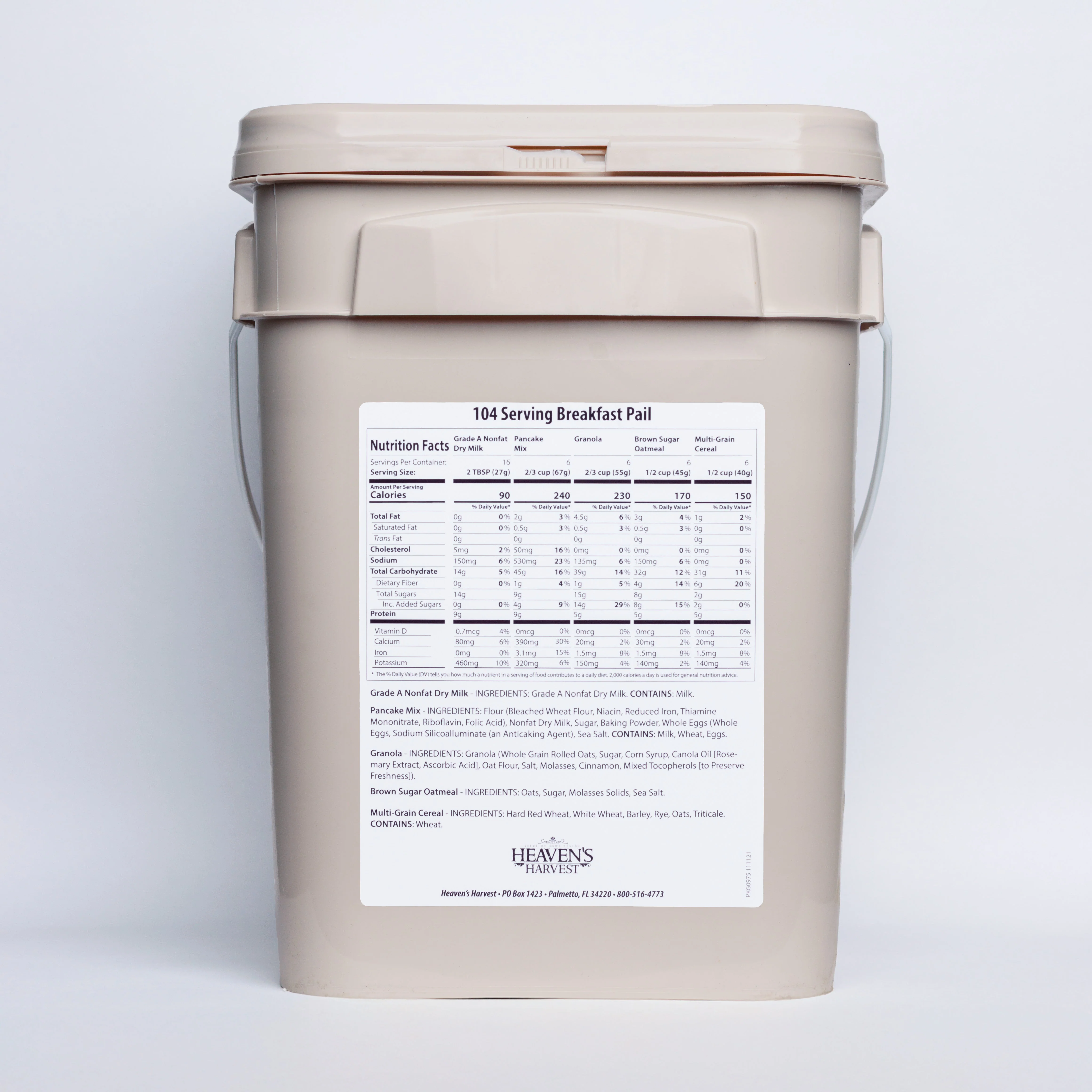Breakfast Bucket - 1 Person 1 Month - 104 Servings - Emergency Survival Food Kit - Image 4