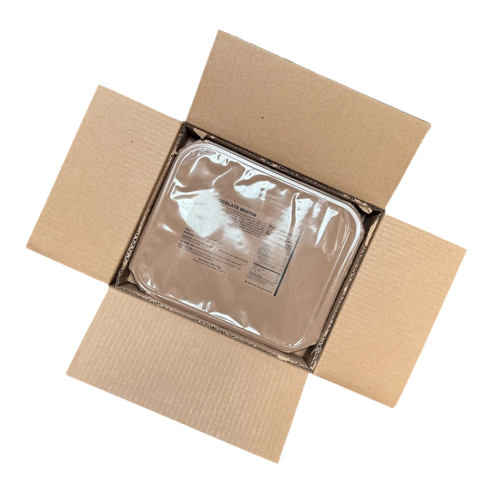 BULK 12 x Tray Packs, Military MRE Chocolate Muffin, Ready to Eat (UGR Component) - Image 2