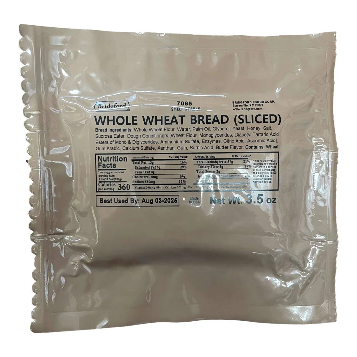 BULK MRE Bread - 100 of Whole Wheat Bread by Bridgford - Image 3