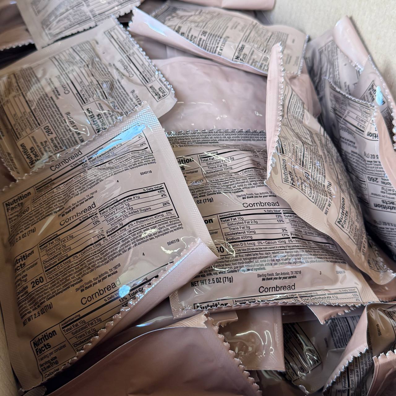 BULK MRE Bread - 100 packs of Cornbread (Trans Fat Free) - Image 3