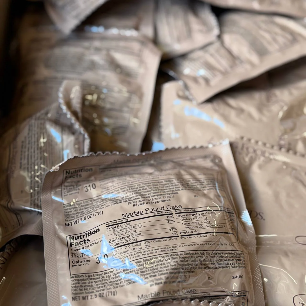 BULK MRE Dessert - 100 packs of Marble Pound Cake (Trans Fat Free) - Image 2
