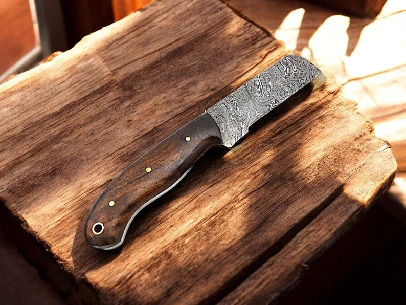 Bull Cutter Knife Sheath – Handmade Damascus Blade & Rosewood Handle | Custom Ranch EDC - Image 2