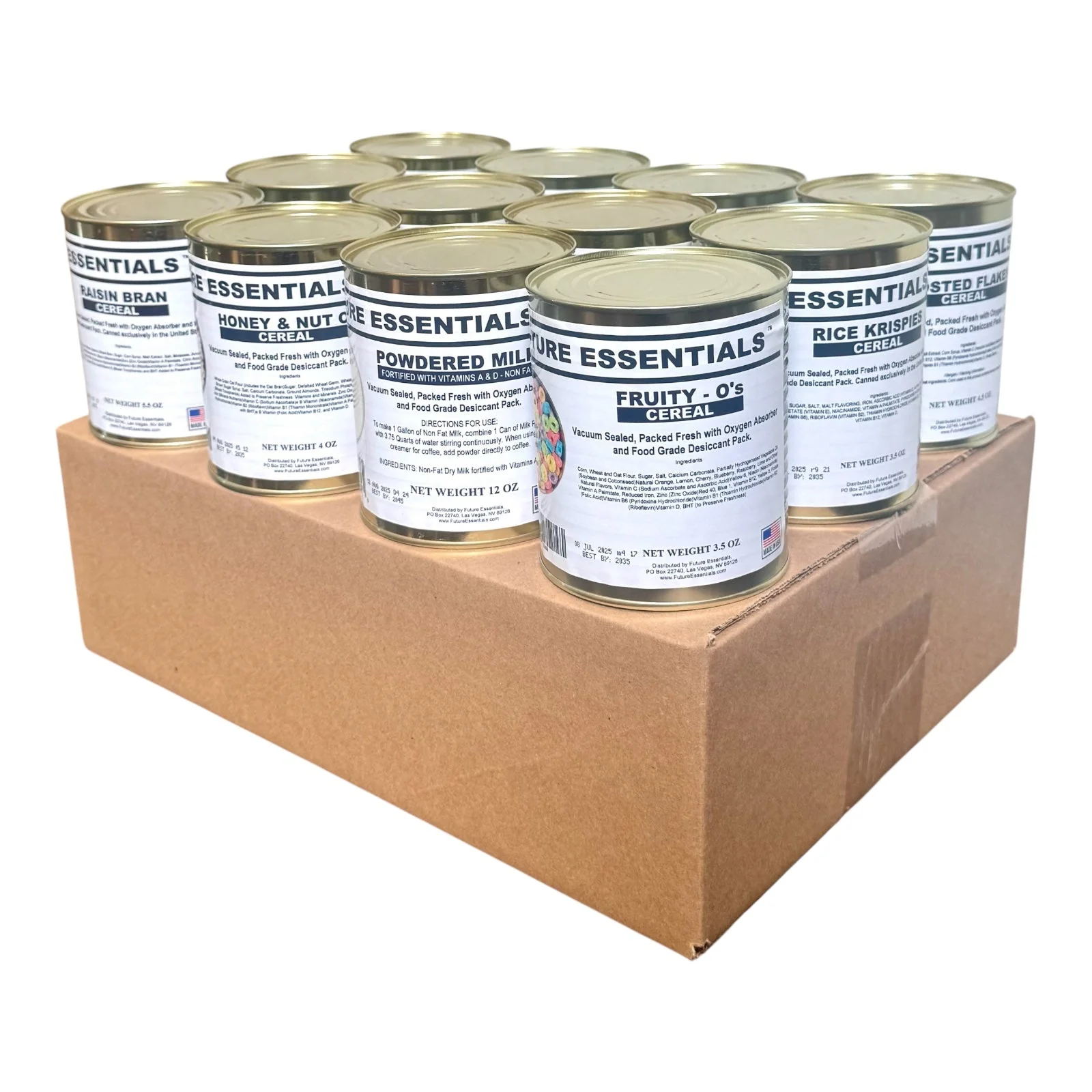 Case (12 Cans) of Future Essentials Canned Breakfast Cold Cereal Variety and Milk - Image 2