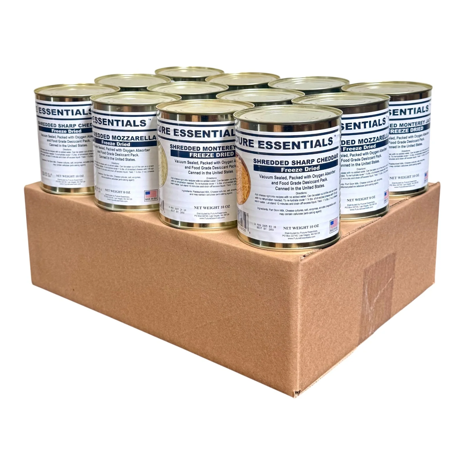 Case (12 Cans) of Future Essentials Freeze Dried Cheese Variety - Image 2