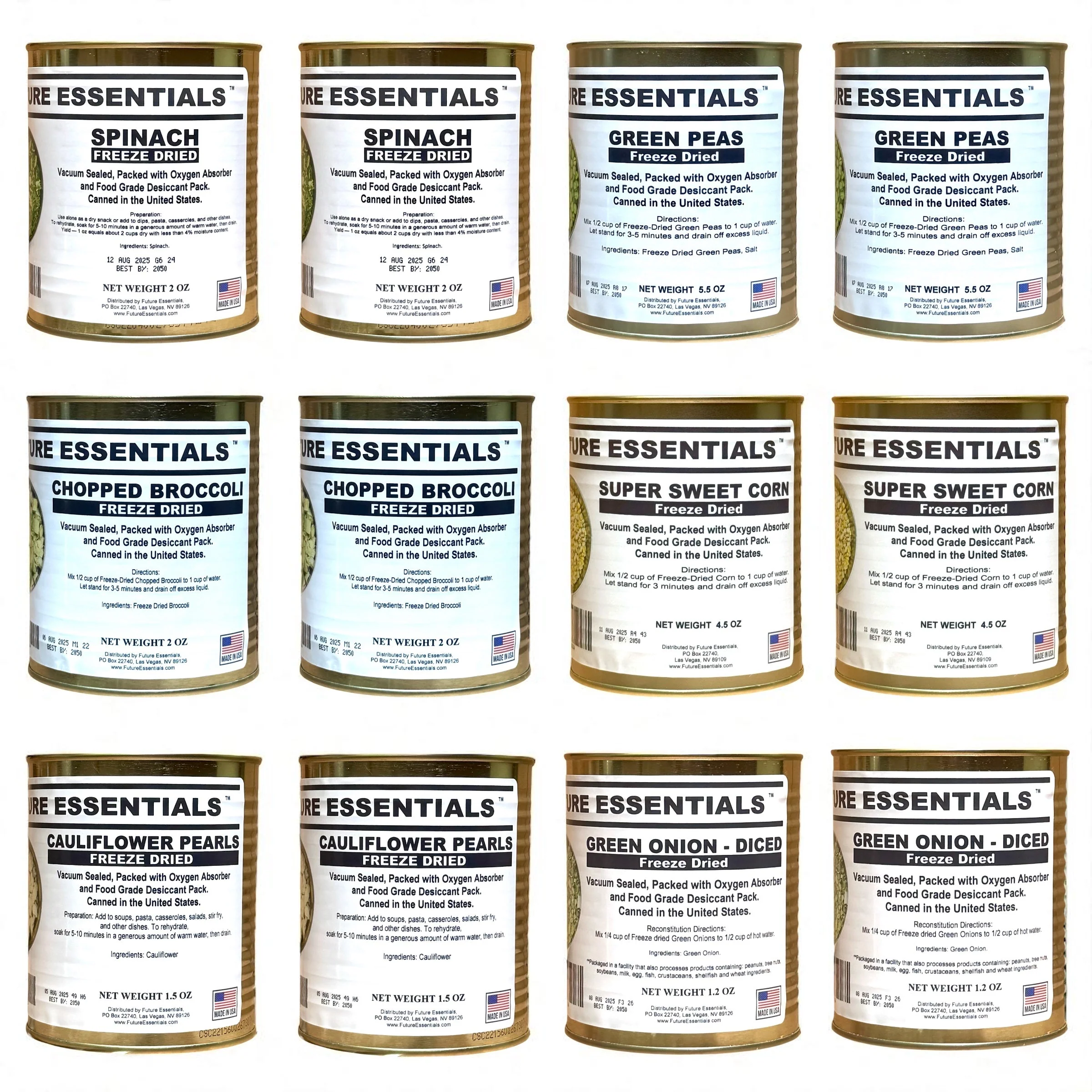 Case (12 Cans) of Future Essentials Freeze Dried Vegetable Variety - Image 3
