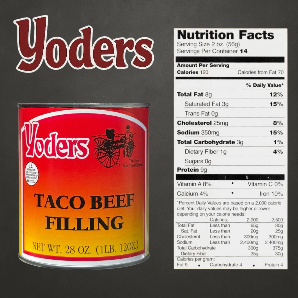 Yoder’s Canned Taco Beef Filling | 28 oz can | Real USA Beef | Fully Cooked | Shelf Stable Survival Food | 10+ Year Shelf Life | Ready to Eat | Ideal for Prepping, Storage & Camping - Image 8