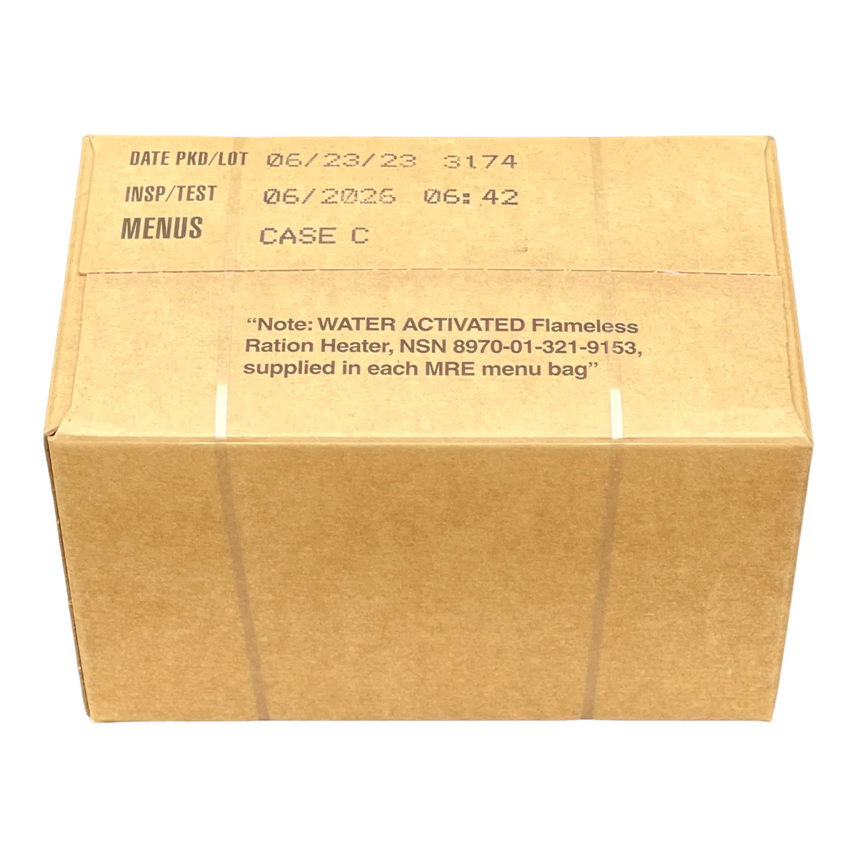 Case (12 Meals) of Menu C Military MRE's with Heaters - Image 4