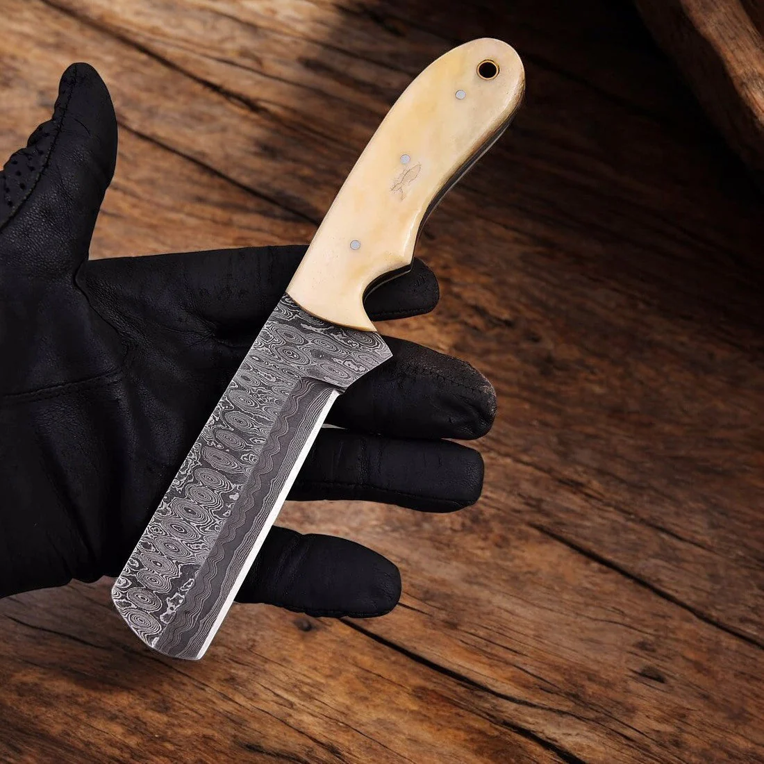 Castrator Bull Cutter Knife – 8" Handmade Damascus Steel - Image 2