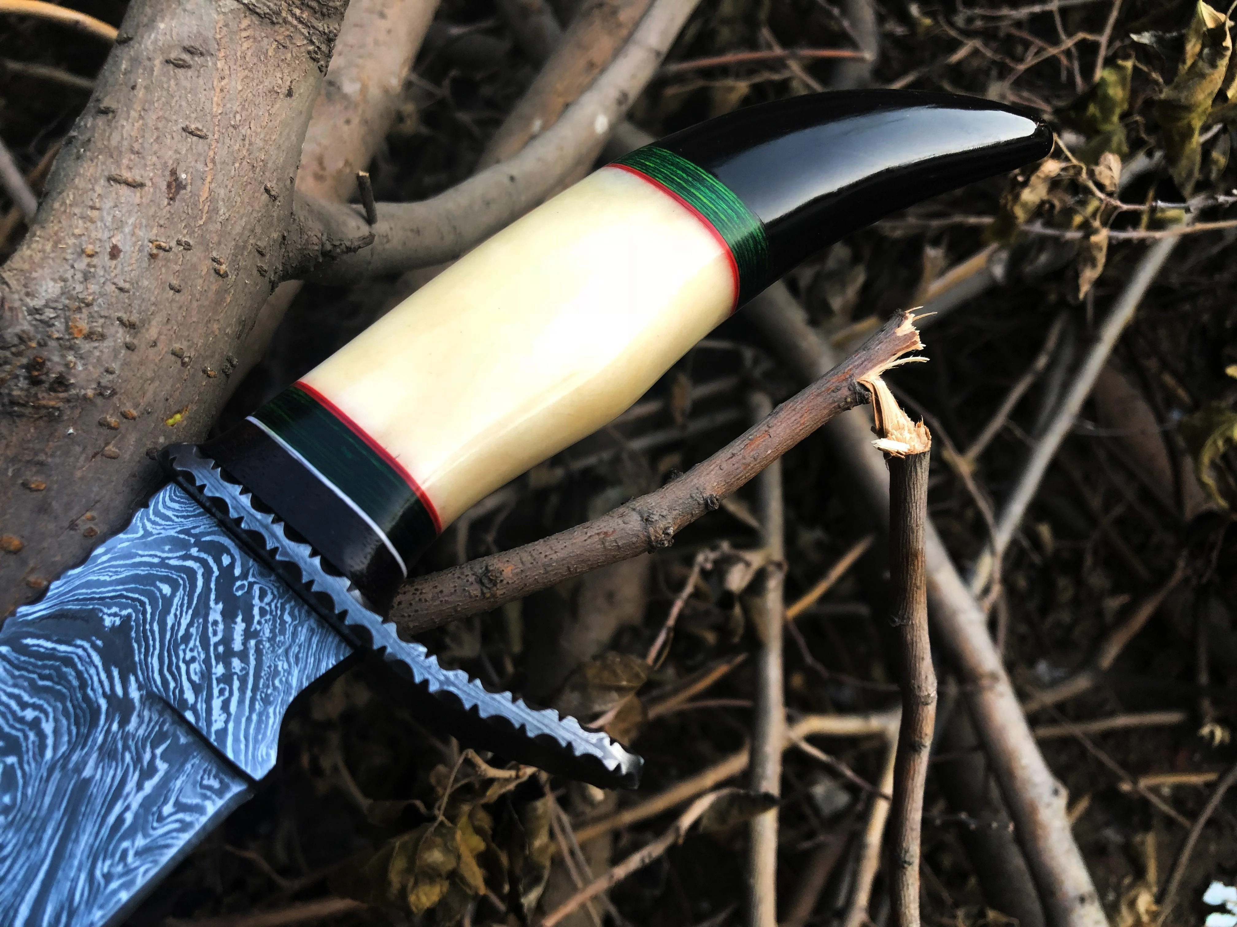 Christmas Sale !!! New Custom Handmade Damascus Steel Hunting Knife - Image 3
