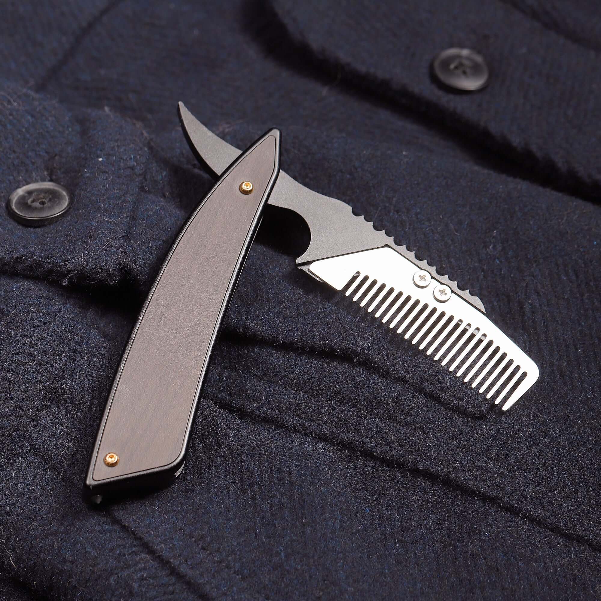 Comb: Stinger Vintage Straight Razor Style Comb, Hair Comb, Beard Comb, Grooming Comb, EDC - Image 3