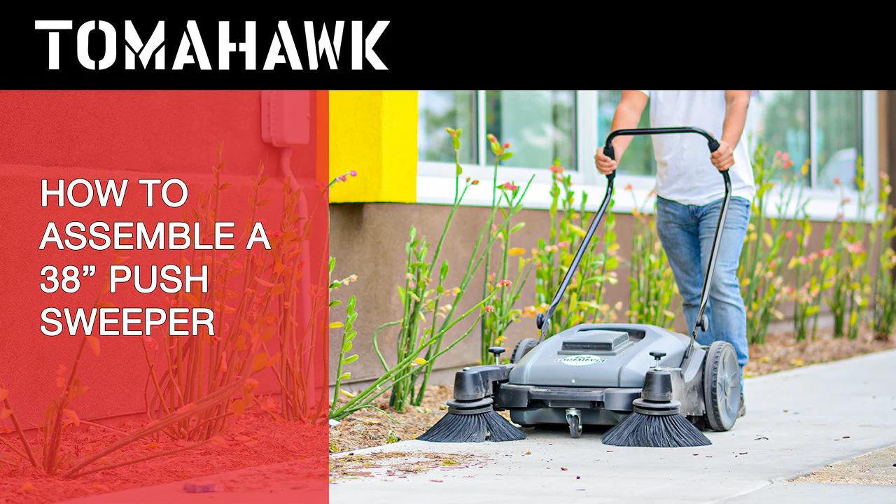 Commercial 38" Push Sweeper with Triple Power Brooms - Image 4