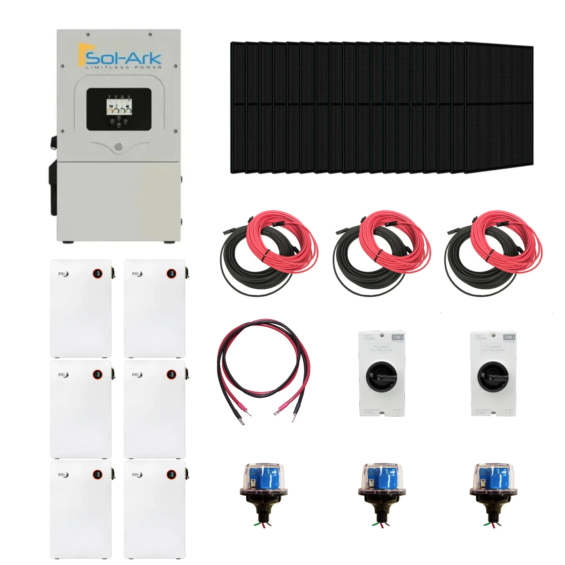 Complete Hybrid Solar Kit - Sol-Ark 15K Hybrid Inverter | 15kW 120/240V Output | 48V 310AH 16.1kWh Midnite Power AllWeather Lithium Battery | 13.5kW+ Solar PV - Image 11