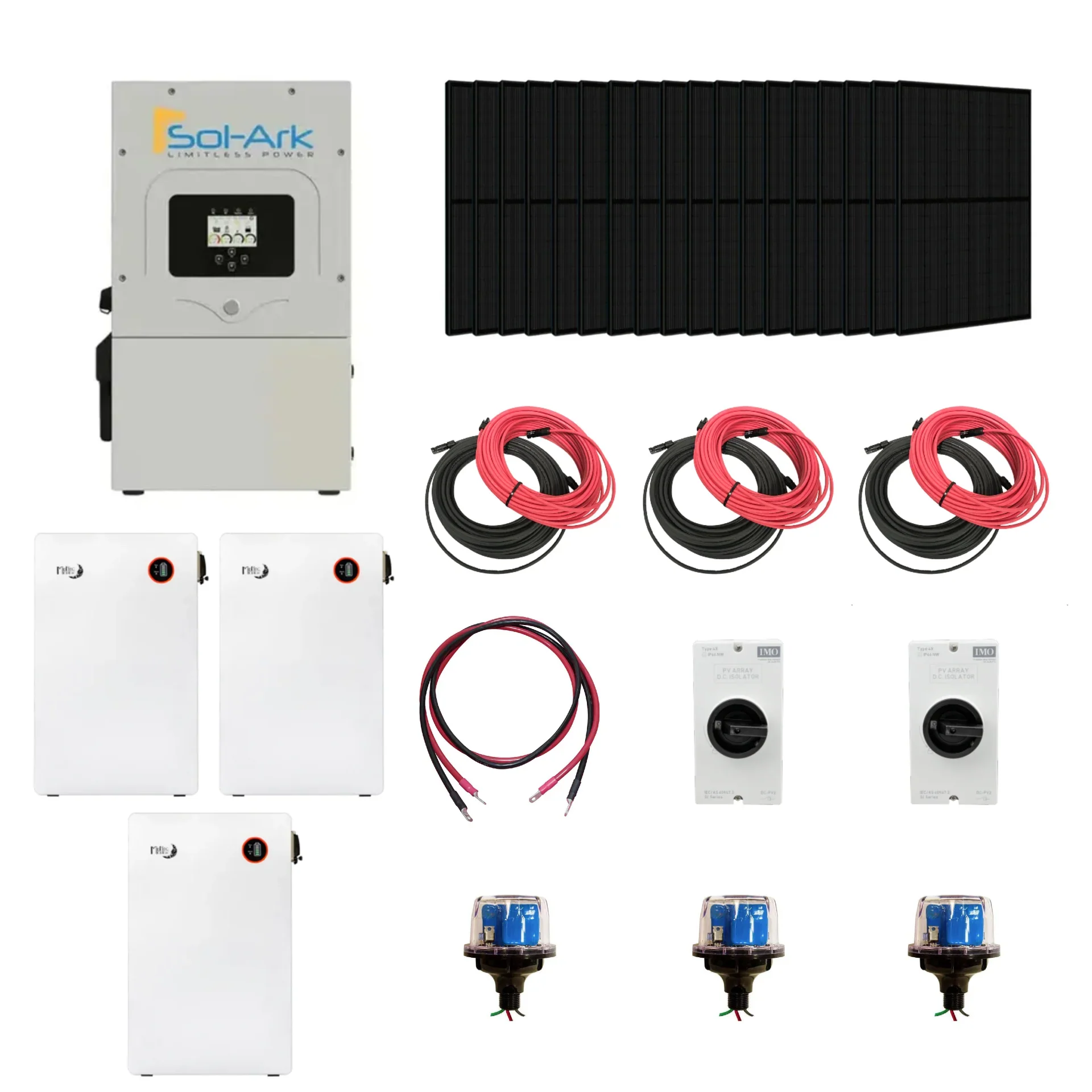 Complete Hybrid Solar Kit - Sol-Ark 15K Hybrid Inverter | 15kW 120/240V Output | 48V 310AH 16.1kWh Midnite Power AllWeather Lithium Battery | 13.5kW+ Solar PV - Image 14
