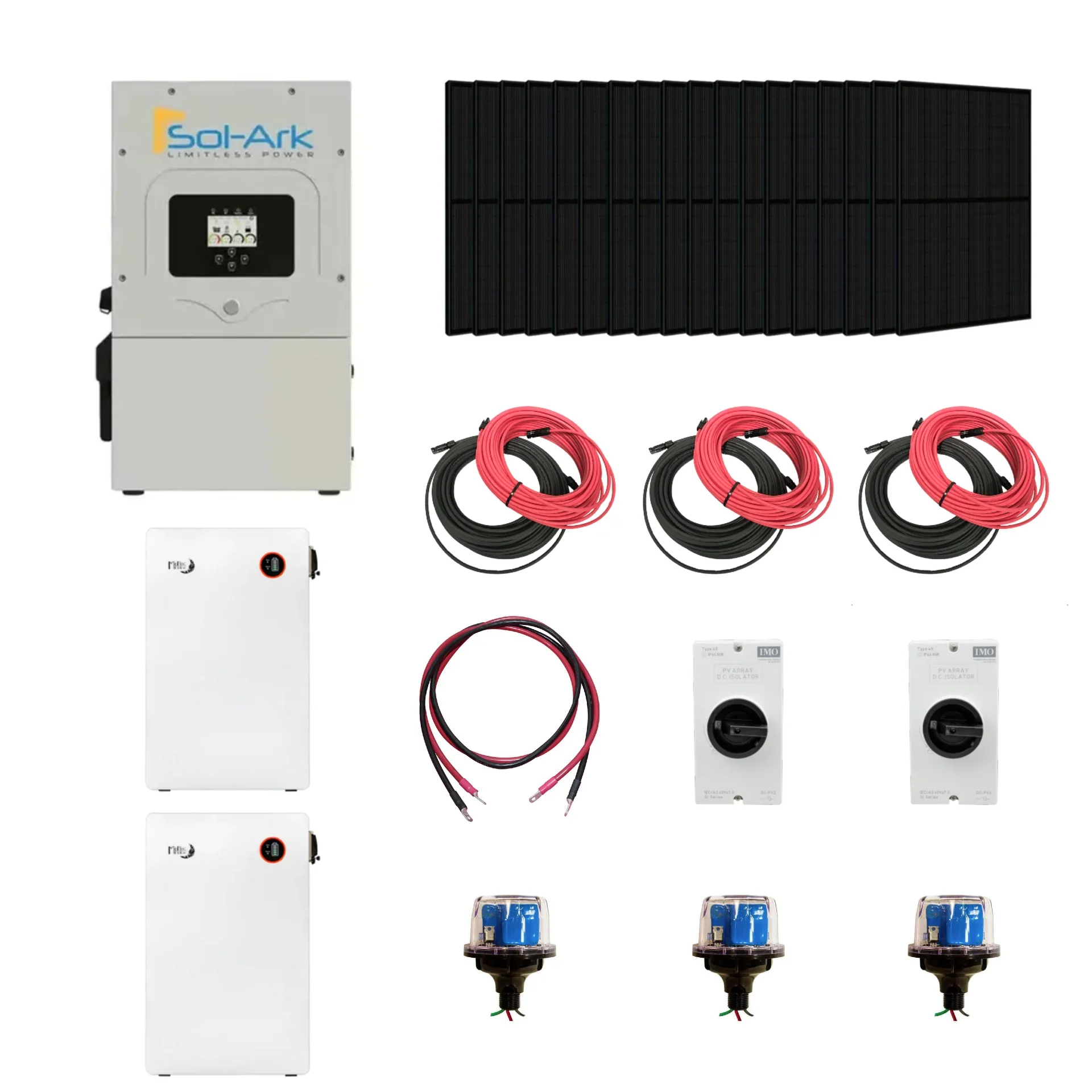 Complete Hybrid Solar Kit - Sol-Ark 15K Hybrid Inverter | 15kW 120/240V Output | 48V 310AH 16.1kWh Midnite Power AllWeather Lithium Battery | 13.5kW+ Solar PV - Image 18