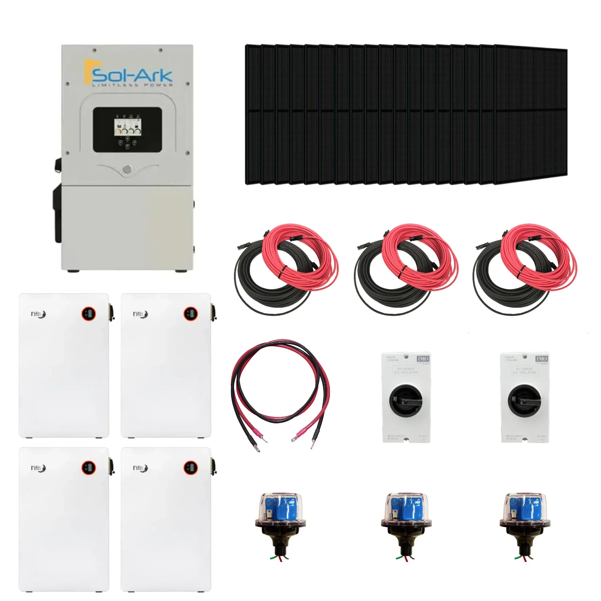 Complete Hybrid Solar Kit - Sol-Ark 15K Hybrid Inverter | 15kW 120/240V Output | 48V 310AH 16.1kWh Midnite Power AllWeather Lithium Battery | 13.5kW+ Solar PV - Image 20