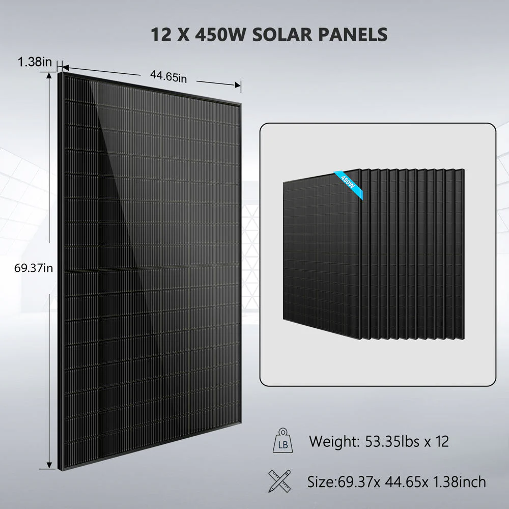 Complete off Grid Solar Kit 12000W 48V 120V/240V output 10.24KWH Lithium Battery 5400 Watt Solar Panel SGK-12MAX - Image 10