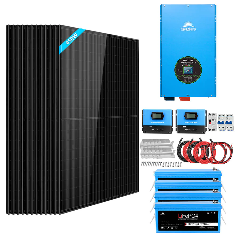 Complete off Grid Solar Kit 12000W 48V 120V/240V output 10.24KWH Lithium Battery 5400 Watt Solar Panel SGK-12MAX - Image 6