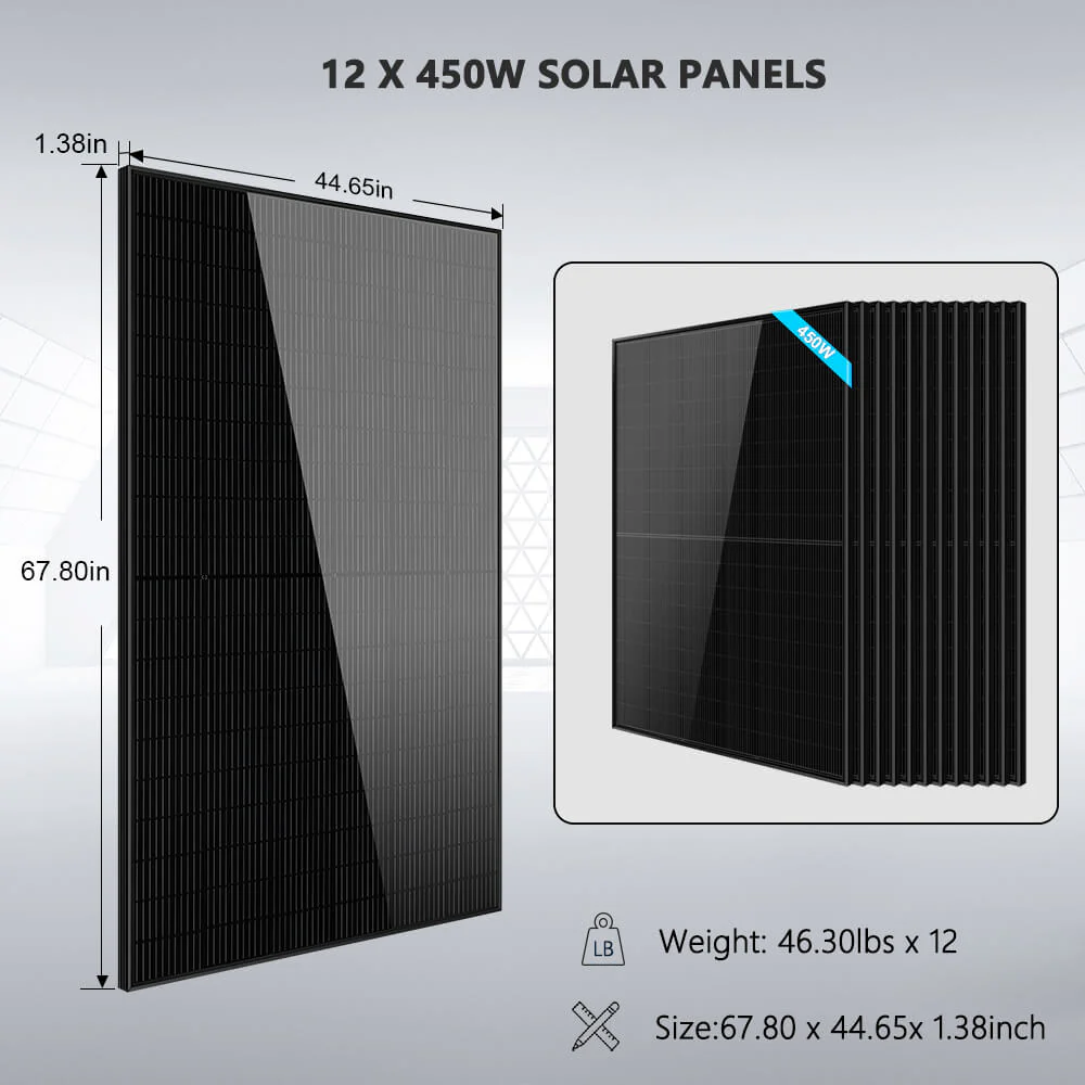 Complete off Grid Solar Kit 12000W 48V 120V/240V output 10.24KWH Lithium Battery 5400 Watt Solar Panel SGK-12MAX - Image 7