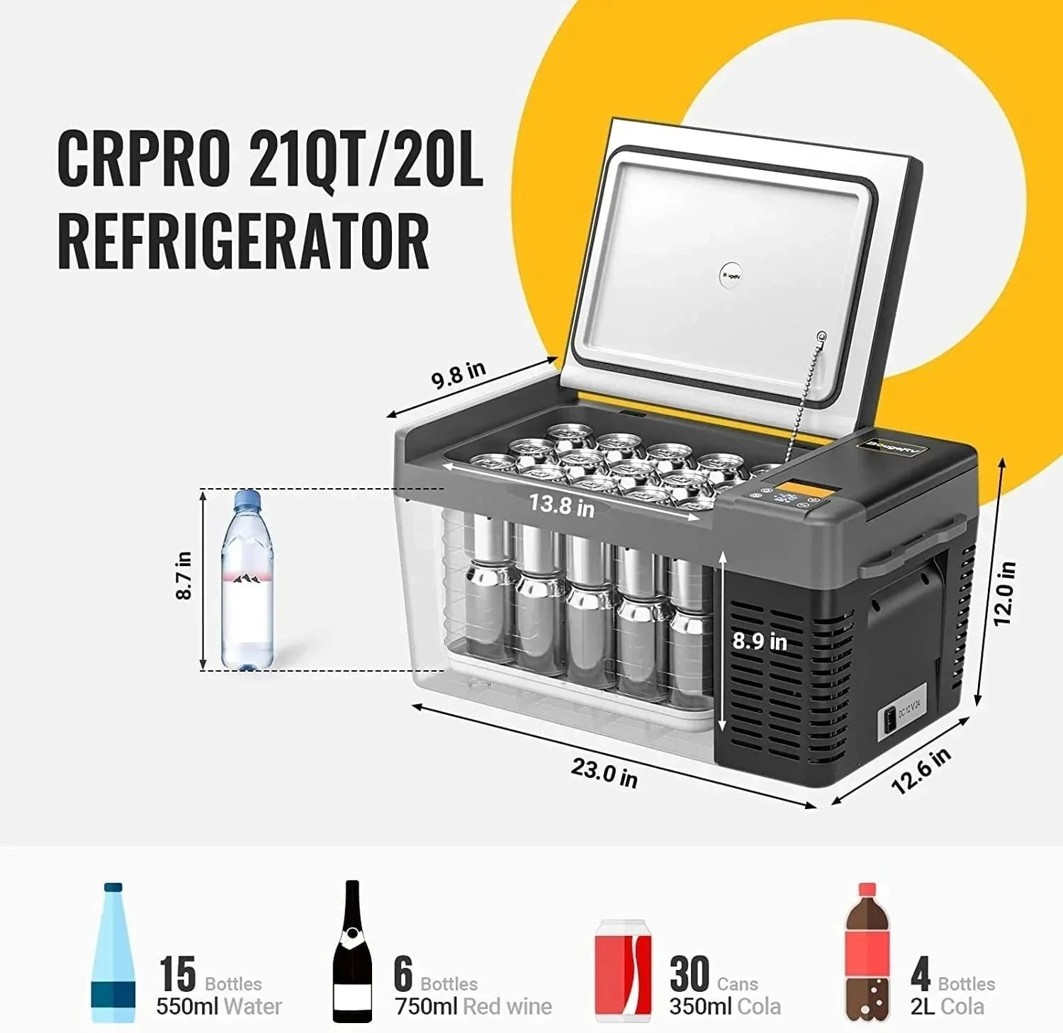 CRPRO30 30 Quart 12V Portable Car Fridge Kit - Image 6
