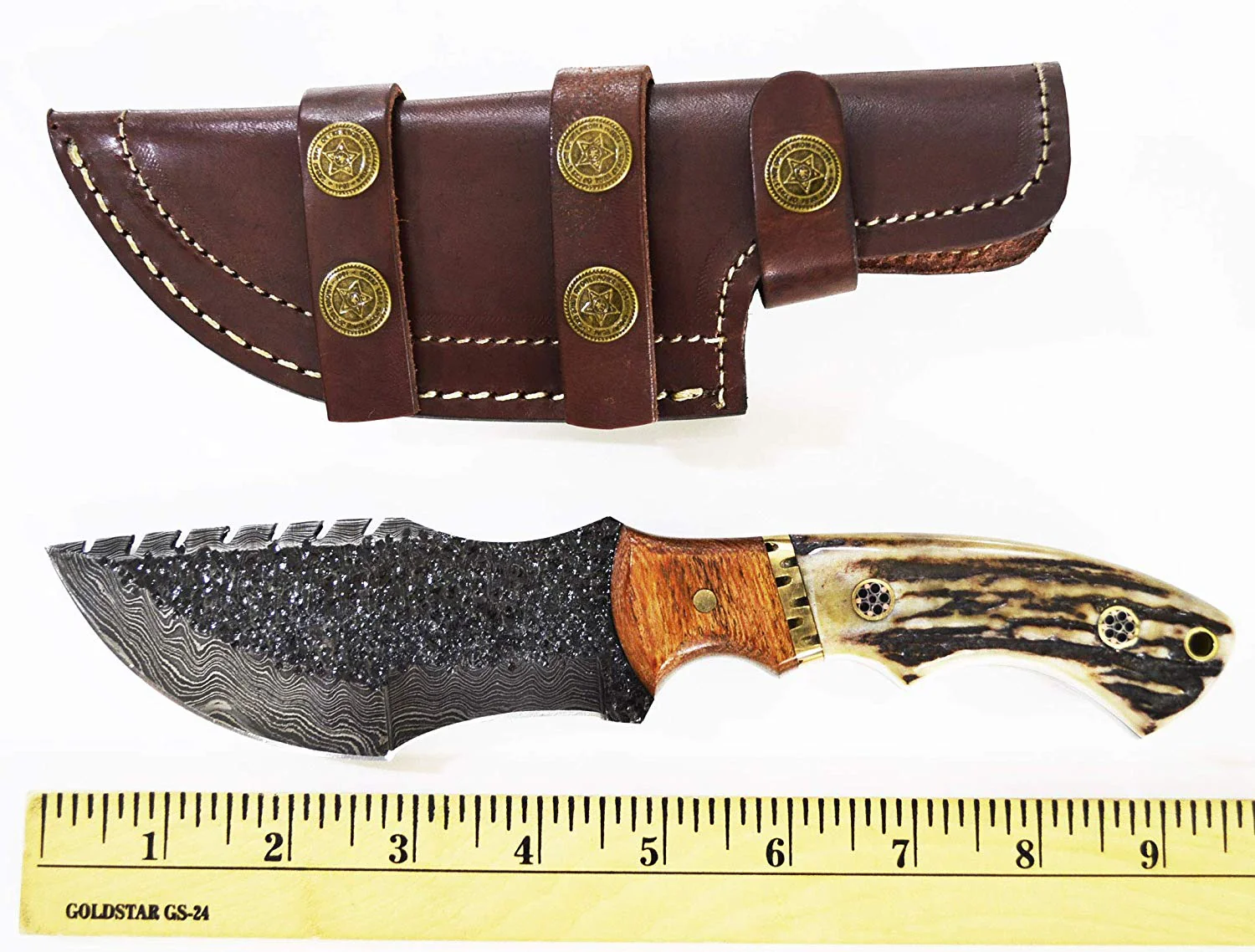 Custom Hand Forged Damascus Steel Tom Brown Tracker Knife - Ideal for Survival, Camping & Tactical Use | KBS Knives - Image 2