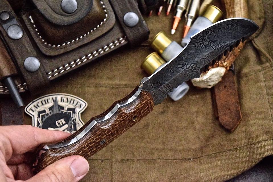 Custom Handcrafted Damascus Steel Tom Brown Tracker Knife - Ideal for Survival, Camping & Tactical Use | KBS Knives - Image 3
