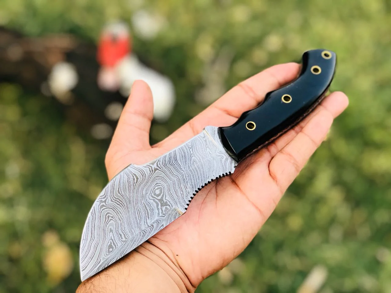 Custom Handcrafted Damascus Steel Tom Brown Tracker Knife - Ideal for Survival, Camping & Tactical Use | KBS Knives - Image 2