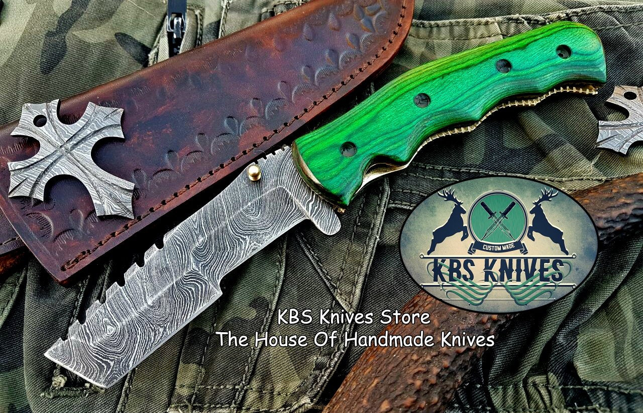 Custom Handcrafted Damascus Steel Tops Tanto Tactical Tracker Folding Knife - Ideal for Survival, Camping & Tactical Use | KBS Knives - Image 6