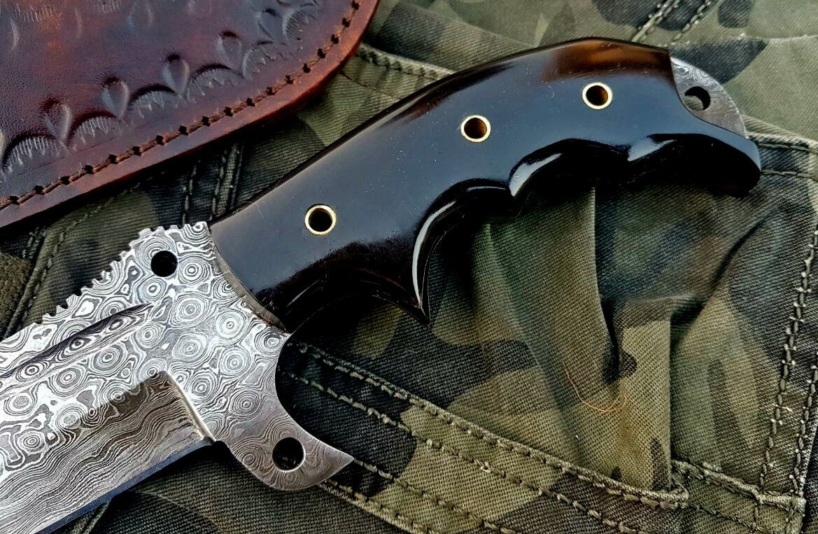 Custom Handcrafted Damascus Steel Tops Tanto Tactical Tracker Knife - Ideal for Survival, Camping & Combat | KBS Knives - Image 4